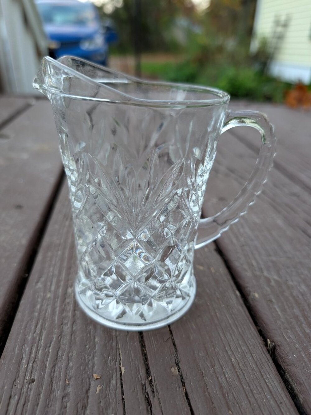 Vintage 1960s Anchor Hocking EAPC Small Pitcher/Creamer Pineapple Pattern Glass